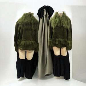 Chic Life, Women, jacket, green, beautiful design, rabbit, full zipper,size M.: